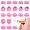 Pink Drill Nail Dust Collector - 20 pcs Professional Nail Drill Bits Pink Nail Tech Supplies Electric Nail Filer Plastic Cap - Nail Art Tools Drill Dust Collector Dust Stopper Nail Drill Bit Holder