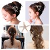 3Pcs Pearl Starfish Rhinestones Hair Clips Hair Barrette Headwear Bobby Pin Hairpin Headwear Bang Clamps Bridal Flower Girl Accessories for Women Girls
