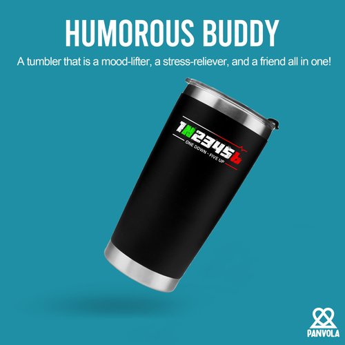 Panvola 1N23456 Motorcycle Shift Motorcycle Gifts Tumbler Motorcyclist Biker Rider For Dad Grandpa Boyfriend Husband Vacuum Insulated Stainless Steel Tumbler with Removable Lid and Straw 20 oz Black