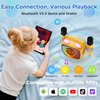 BIGASUO Karaoke Machine for Kids, Mini Portable Bluetooth Speaker with 2 Wireless Microphones and LED Lights, Kids Toys Ideal Gifts for Girls & Boys Birthday Home Party