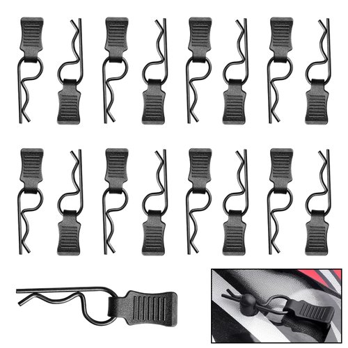50 Pieces HobbyPark Universal RC Body Clips with Pull Tabs Car Clips R Clips for All 1/10 1/12 Scale Redcat HPI Himoto HSP Exceed RC Car Parts Truck Buggy Shell Replacement,Black
