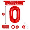 40 Inch Giant Red Number 0 Balloon, Helium Mylar Foil Number Balloons for Birthday Party, Birthday Decorations for Kids, Anniversary Party Decorations Supplies (Red Number 0)