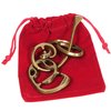Enigma Hanayama Cast Metal Brain Teaser Puzzle, Level 6 Difficulty Rating, Red Velveteen Drawstring Pouch, Bundled Items