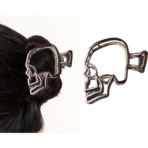 Halloween Hair Claw Clips Hair Claw for Women 1Pcs Skeleton Head Hair Claw Clips for Thick Hair Bow Black Hair Clips Hair Clips Metal Hair Clips Black Halloween Clips Cute Hair Clips Accessories