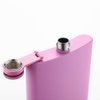FYL Hip Flask for Liquor Matte Light Purple 8 Oz 18/8 Stainless Steel Leakproof with Funnel, Never-Lose Cap Flask