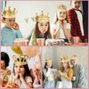 SENONAPO 50 Pcs Foam Crowns Kids Princess Tiaras Crowns Bulk with 2 Styles DIY Diamond Sticker Making Kits for Kids Birthday Party Supplies