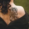 Oottati 6 Sheets Arm Waterproof Temporary Tattoos Wolf Maria Cross Women Tiger Flower India Lion Skull