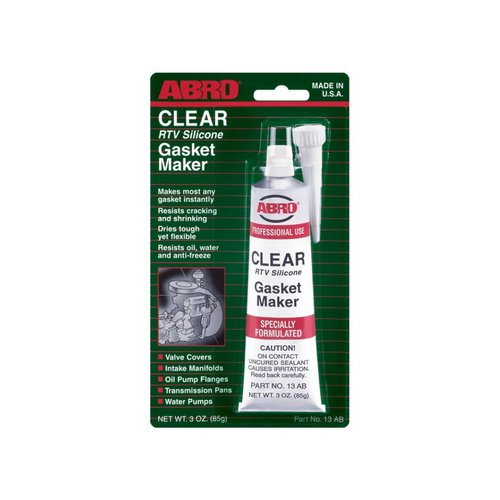 ABRO Clear RTV Silicone Sealant and Gasket Maker - Up to 500 Degree F Heat, High Temperature Head Gasket Sealant, 3 oz. Tube…