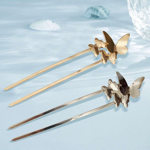 YFKEJI Metal Hair Pins - U-Shaped Hair Fork, French Pins for Women, Suitable for Thick & All Hair Types, Gold & Silver
