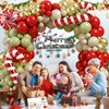 Christmas Balloon Garland Kit, Sage Green Red Gold Christmas Balloon Arch Kit with Cream Balloons Candy Cane Christmas Foil Balloon for Christmas Party Decorations New Year Party Supplies