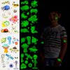 Konsait Temporary Tattoos for Kids, 120 Pcs Luminous Tattoos Stickers Mermaid, Pirate, Dinosaur, Butterfly, Car, Space, Shark, Autobots, Animal Tattoos for Girls Boys Party Favors Supplies