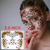3-Pack Tiger Face Temporary Tattoo Stickers, 4.9 x 5.9 Inch, Realistic Tiger Stripes & Whiskers Temporary Tattoos for Kids and Adults - Perfect for Halloween Cosplay & Party Favors