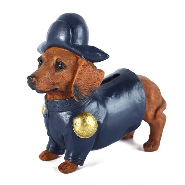 Puppy Dog Coin Bank Dachshund Money Saving Box Police