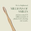 Plus Ultra Kids Bamboo Toothbrush - Biodegradable, Eco-Friendly and BPA Free Soft Bristle Toothbrush - Dentist-Approved All-Natural Toothbrush with “Brush Smile Repeat” Etched on Handle - 1 Pack