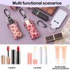 STSTR 3PCS Lip Balm Holder, Colorful Chapstick Key Chain, Mini Keychain Holder for Lipstick Lip Balm Lip Gloss with Clip, 4.58 Inch Cute Lip Gloss Organizer