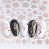 JMEOWIO 9 Sheets Christmas Nail Art Stickers Decals Self-Adhesive Pegatinas Uñas Navidad Rose Gold Winter Holiday Xmas Snowflake Nail Supplies Nail Art Design Decoration Accessories