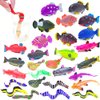 YiliUsAnwU 10Pcs Sea Animal Figurines Bath Toys, Color Changing Toys Stretchy Toys, Ocean Fish Toys Fish Statue, for Kids 3+,for Themed Parties,Cake Topper,Goodie Bag Fillers,Classroom Rewards