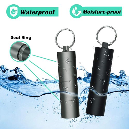 3 Packs Portable Keychain Pill Holder Case, EFFIET 3 Compartments Metal Pocket Emergency Pill Container Dispenser Box Outdoor Medicine Bottle Tin for Daily Supplyment (Mixed Color)