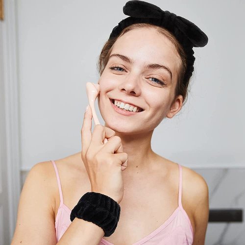 YIFVNGHUI Wrist Towels for Washing Face Spa Wristbands Headband for Washing Face Microfiber Quick Dry Absorbent Wristbands Face Wash Wristbands 6PCS(Black&Grey)