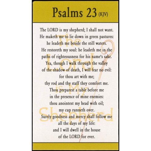 Sterling Gifts Lord Is My Shepherd Pocket Prayer Cards Memorial (Pkg of 25)