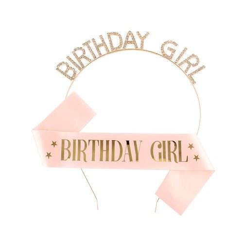 Kilener Birthday Gifts for Women Birthday Crowns Headband for Girls Birthday Sash and Tiara for Women Birthday Girl Crown Birthday Party Accessories