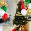 PheiLa 50 Pcs 12 Inch Christmas Balloons Red Green White Gold Confetti Balloons Christmas Party Decoration Supplies for Xmas Birthday Baby Shower Wedding New Year Party Decorations