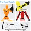 Fugacus Titan 13 Action Figure, Dummy 13 Action Figure Lucky 13 Action Figure T13 Action Figure 3D Multi-Jointed Movable, T13 Action Figure Toy (red)