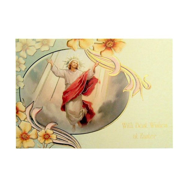 The Ascension of Jesus Gold Embossed Religious Easter Greeting Cards with Envelopes, Pack of 10