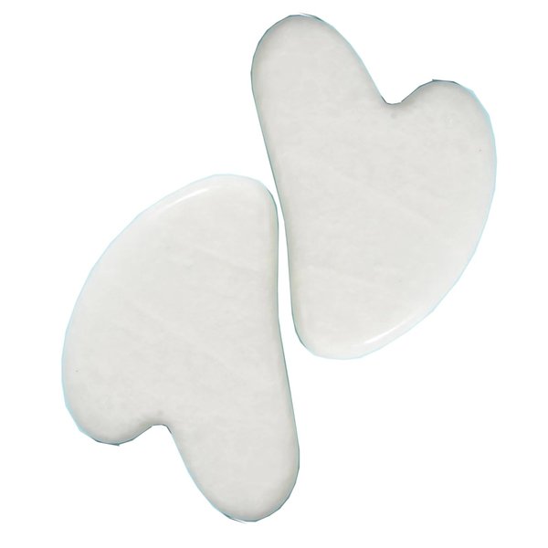 Guasha Tool for Face, Natural Jade Stone Gua Sha Facial Tools, Gua Sha Face Sculpting Tool for Jawline Sculpting and Eye Massager, White