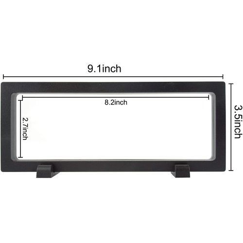 RECHIATO 2Pcs of 3D Floating Display Cases 9.1"×3.5"×0.8", Coin Display Case Coin Holder Coin Display Frame Stand Holder for Military Challenge Coin, AA Medallion