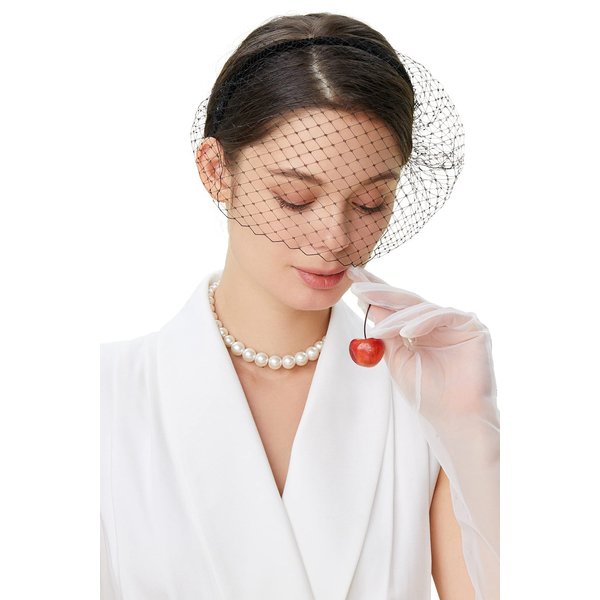 BABEYOND 1920s Flapper Fascinator Mesh Veil Headband Bridal Wedding Tea Party Fascinator Veil for Women
