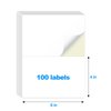 MaxGear 4x6 inch Removable Labels 100 Pcs, Water/Oil/Tear Resistants No Residue for Home Packing Box and Storage Bins, Matte White Paper Sheets, Permanent Strong Adhesive, Dries Quickly