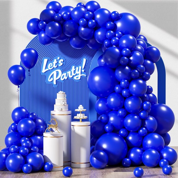 Awenztech 120pcs Royal Blue Balloon Arch Kit, 18 12 10 5 inch Royal Blue Latex Balloons Different Sizes Royal Blue Balloon Garland for Graduation Wedding Baseball Birthday Party Decorations