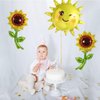 AnnoDeel 5pcs Sunshine Sunflower Foil Balloons, 36inch Lovely Smile Sunshine Mylar Balloons for Birthday Baby Shower Sunflower Birthday Wedding Sunmmer Party Decoration