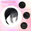Hair Toppers for Thinning Hair Bangs Hair Clip in Extensions,Top Hair Pieces French Hair Bangs Fringe Hair Extension One Piece Clip on Front Bangs Hairpiece Forehead Topper for Girls Women,Black