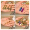 125 Pcs Dreadlocks Loc Hair Jewelry for Women Braids Hair, Crystal Gemstone Pendant Hair Accessories, Gold and Colorful Hair Rings for Braids, Cute Hair Pendants Butterfly Rose Shell and Snake