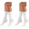 Truform Medical Compression Socks for Men and Women; 8-15 mmHg Crew Length to Mid-Calf, White, X-Small (Pack of 2)
