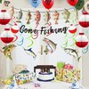 Gone Fishing Party Decorations Kit Include Hanging Banner Hanging Swirl Balloons Honeycomb Ball Fishing Party Supplies for for Fishing Theme Party Birthday Baby Shower Party Favor