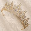 HEWEICSY Gold Tiaras and Crowns for Women,Crystal Wedding Tiara for Women Royal Queen Crown Headband Metal Princess Tiara for Bride Birthday Prom Pageant Halloween Costume Cosplay