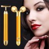 2-in-1 Electric Face Massager 24k Golden Facial Massager, 3D Roller and T Shape Facial Roller Massager Kit Skin Care Tools