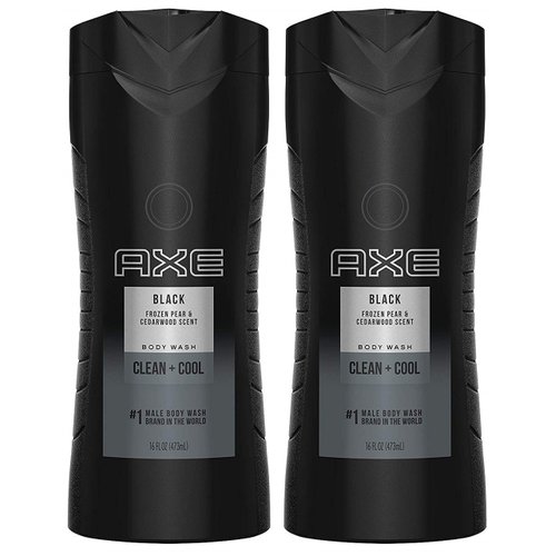 Axe Body Wash - Black - Frozen Pear & Cedarwood - Net Wt. 16 FL OZ (473 mL) Per Bottle - Pack of 2 Bottles