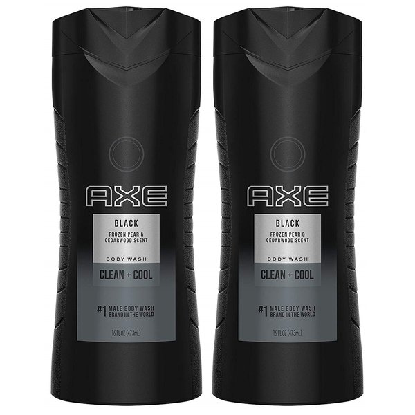 Axe Body Wash - Black - Frozen Pear & Cedarwood - Net Wt. 16 FL OZ (473 mL) Per Bottle - Pack of 2 Bottles