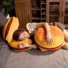 funnykitten Hamburger Plush Pillow, 3D Simulation Cheeseburger Pillow Burger Plush Hugging Pillow Cushion Funny Food Plush Pillows Toy for Home Decor, 16.5inch