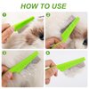 2 Packs Pet Hair Comb, 2 in 1 New Pet Comb Multifunctional Dog Hair Comb Cat Hair Comb Flea and Tear Stain Removal Pet Comb for Grooming and Dehairing Face and Paws(Green)