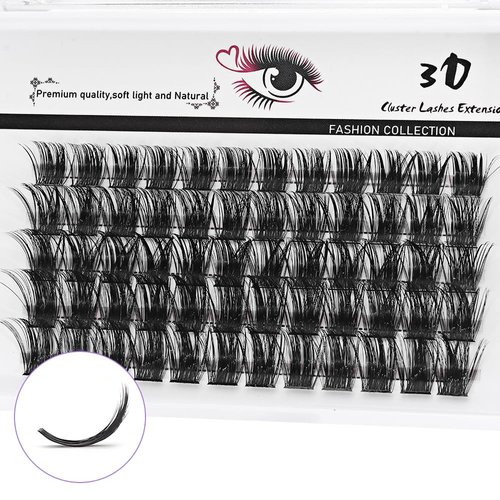 60Clusters 50D Cluster Lashes, Faux Mink Hair Lash Clusters, DIY Eyelash Extension Individual Lashes, DD Curl Mix Length Thin Band False Eyelahs, Easy to Apply at Home