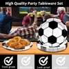 96 Pcs Soccer Party Supplies Bundle Paper Plates Napkins Sports Sports Party Birthday Decorations Favors For Kids (Soccer)