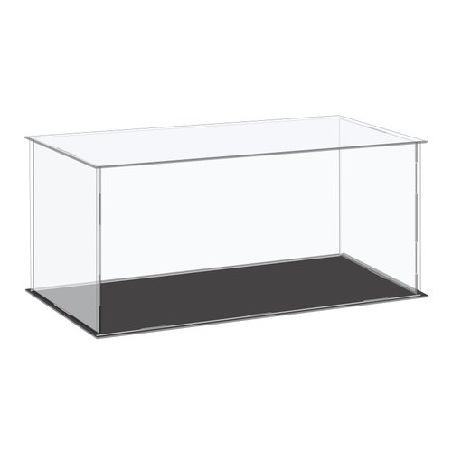 MECCANIXITY Acrylic Display Case Plastic Box Cube Storage Box Clear Small Assemble Dustproof Showcase 14.1x6.3x6.1 Inch for Collectibles Items