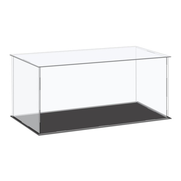 MECCANIXITY Acrylic Display Case Plastic Box Cube Storage Box Clear Small Assemble Dustproof Showcase 14.1x6.3x6.1 Inch for Collectibles Items