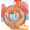 CoTa Global Inflatable Angel Wings Pool Float Ring, Confetti Transparent Lounger for Summer Pool Party Fun Beach Lake - UV Resistant Vinyl Water Tube Toy - Glitter Rose Gold