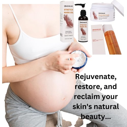 Skin Aglow Regenerate Body Oil Serum – Vit. E Infused(4 Fl.oz), Stretch Mark Oil – Jojoba Oil Infused(3 Fl. oz) , Anti-Stretch Marks Cream(4 Fl. oz) | Hydrating Formula for Firm & Smooth Skin